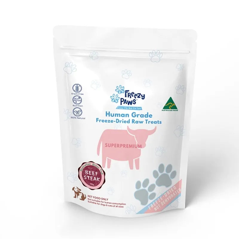 Freezy Paws Beef Steak Raw Treats for Cat & Dog 70g