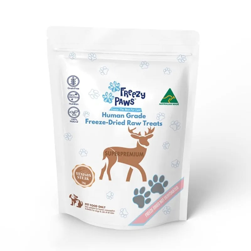 Freezy Paws Venison Steak Raw Treats for Cat & Dog 70g