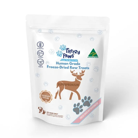 Freezy Paws Venison Steak Raw Treats for Cat & Dog 70g