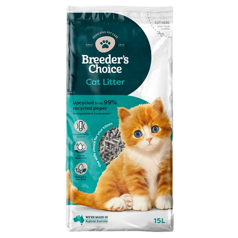 Breeder's Choice Recycled Paper Cat Litter - 15L
