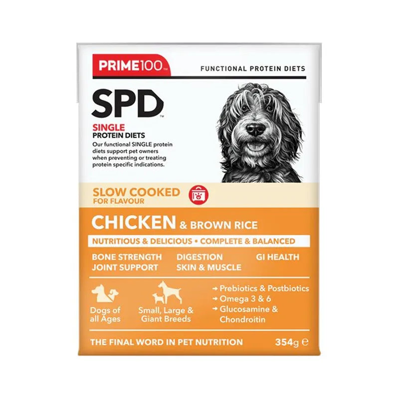 Prime SPD Slow Cooked Chicken & Brown Rice 354g 12 Pack