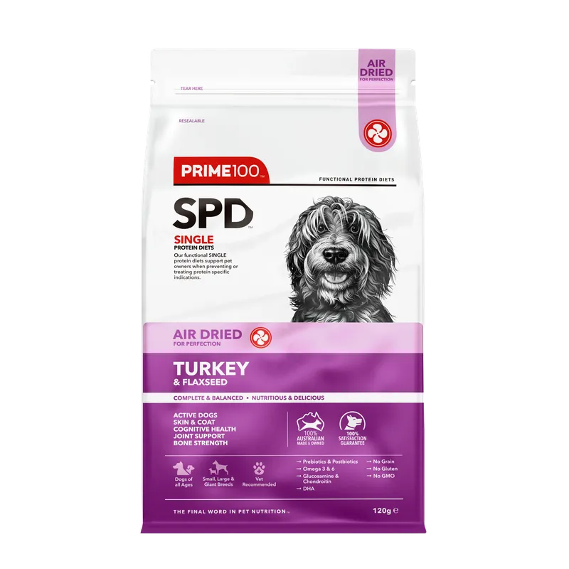 Prime 100 SPD Turkey & Flaxseed Air-Dried 120g