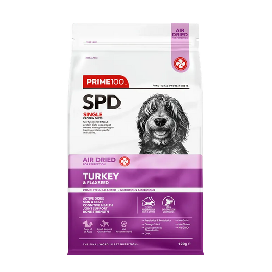 Prime 100 SPD Turkey & Flaxseed Air-Dried 120g