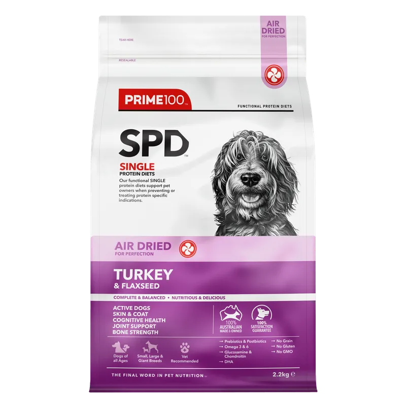 Prime 100 SPD Turkey & Flaxseed Air-Dried 2.2kg