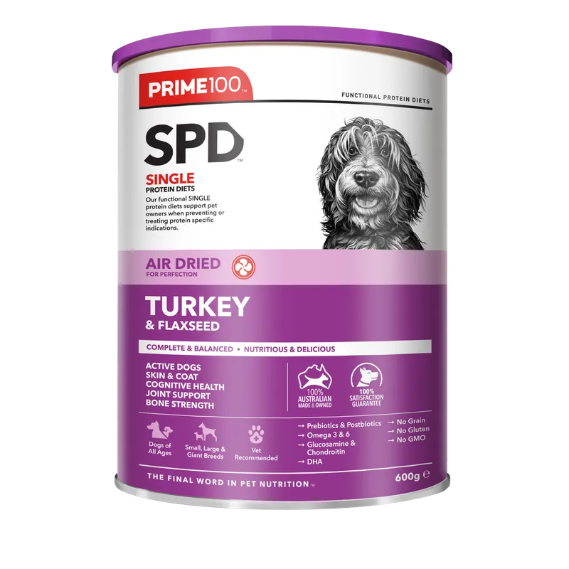 Prime 100 SPD Turkey & Flaxseed Air-Dried 600g