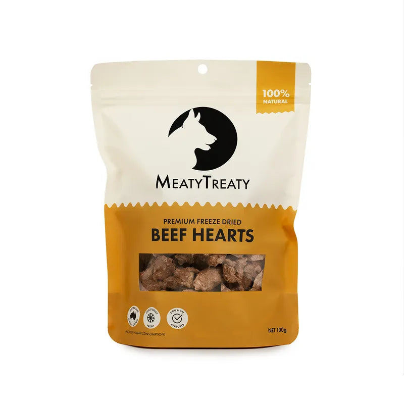 Meaty Treaty Freeze-Dried Beef Hearts 100g
