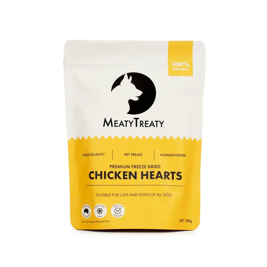 Meaty Treaty Freeze-Dried Chicken Heart Dog & Cat 100g