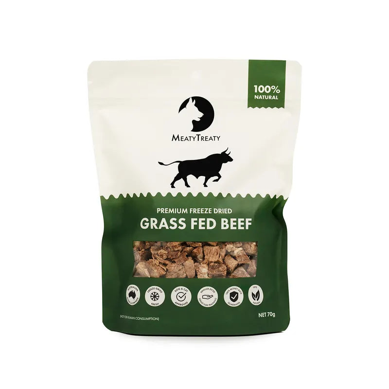 Meaty Treaty Freeze-Dried Grass-Fed Beef 70g