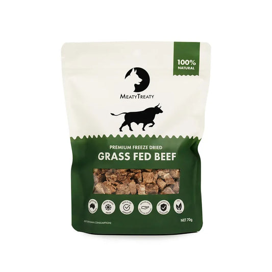 Meaty Treaty Freeze-Dried Grass-Fed Beef 70g