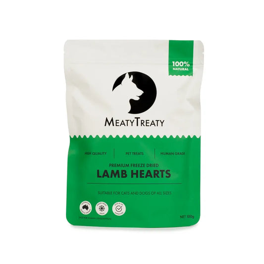 Meaty Treaty Freeze-Dried Lamb Hearts Dog & Cat 100g