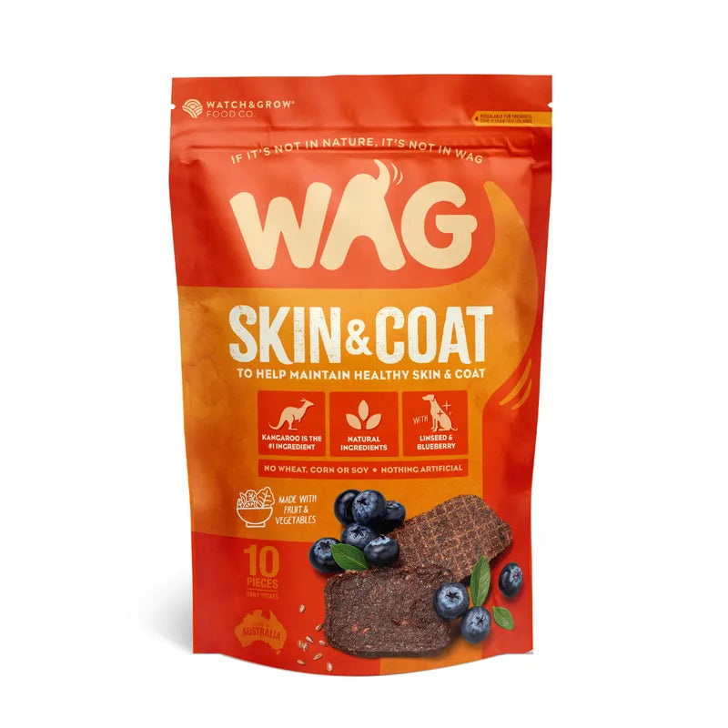 Wag Kangaroo Jerky Skin & Coat 10pc