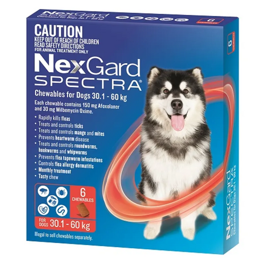 NexGard Spectra for Dogs 30.1-60kg Red - 6 Pack