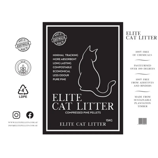 Elite Pelletised Pine Cat Litter - 15kg
