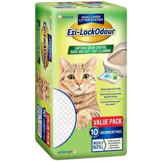 Ezi-LockOdour Absorbent Cat Pads - 10 Pack