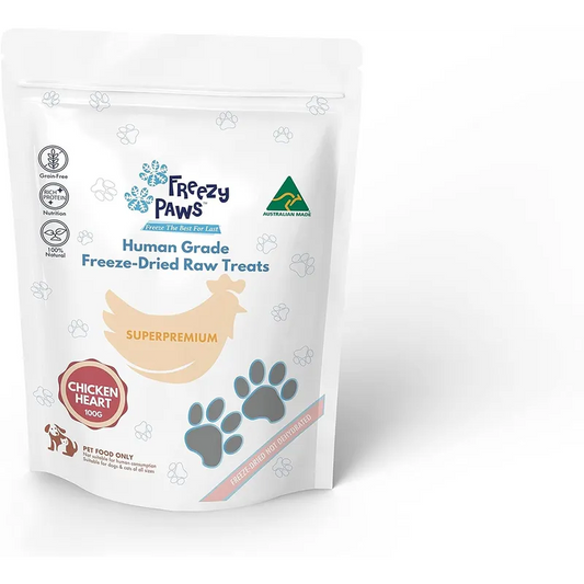 Freezy Paws Freeze-Dried Chicken Heart Treats 100g