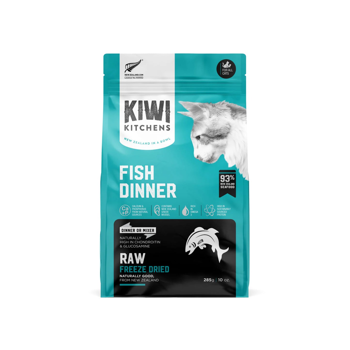Kiwi Kitchens Freeze-Dried Fish Cat Dinner 285g